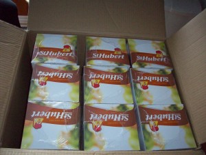carton de sachets de sauces poutine